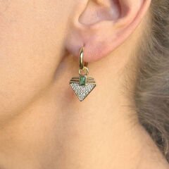 Serenay Zümrüt Zirkon Taşlı Küpe