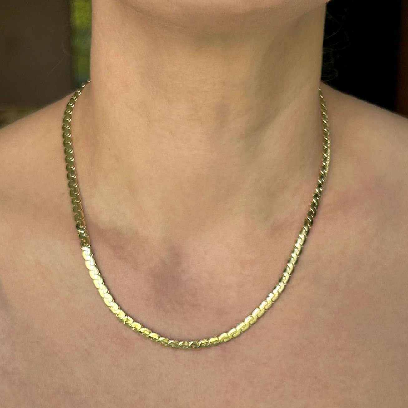 Klasik Balık Sırtı Altın Zincir Kolye