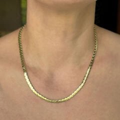 Klasik Balık Sırtı Altın Zincir Kolye