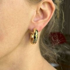 Petek Dokulu Altın Halka Küpeler