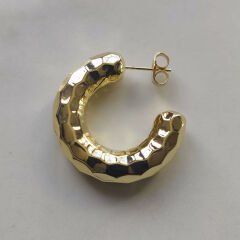 Petek Dokulu Altın Halka Küpeler