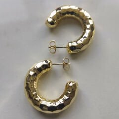 Petek Dokulu Altın Halka Küpeler