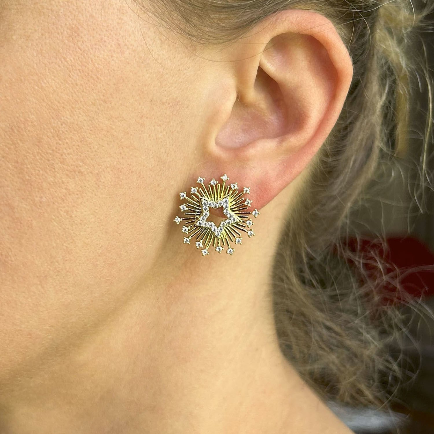 Işıltılı Yıldız Patlaması Küpeler