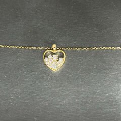 Taşlı Kalp Kolye