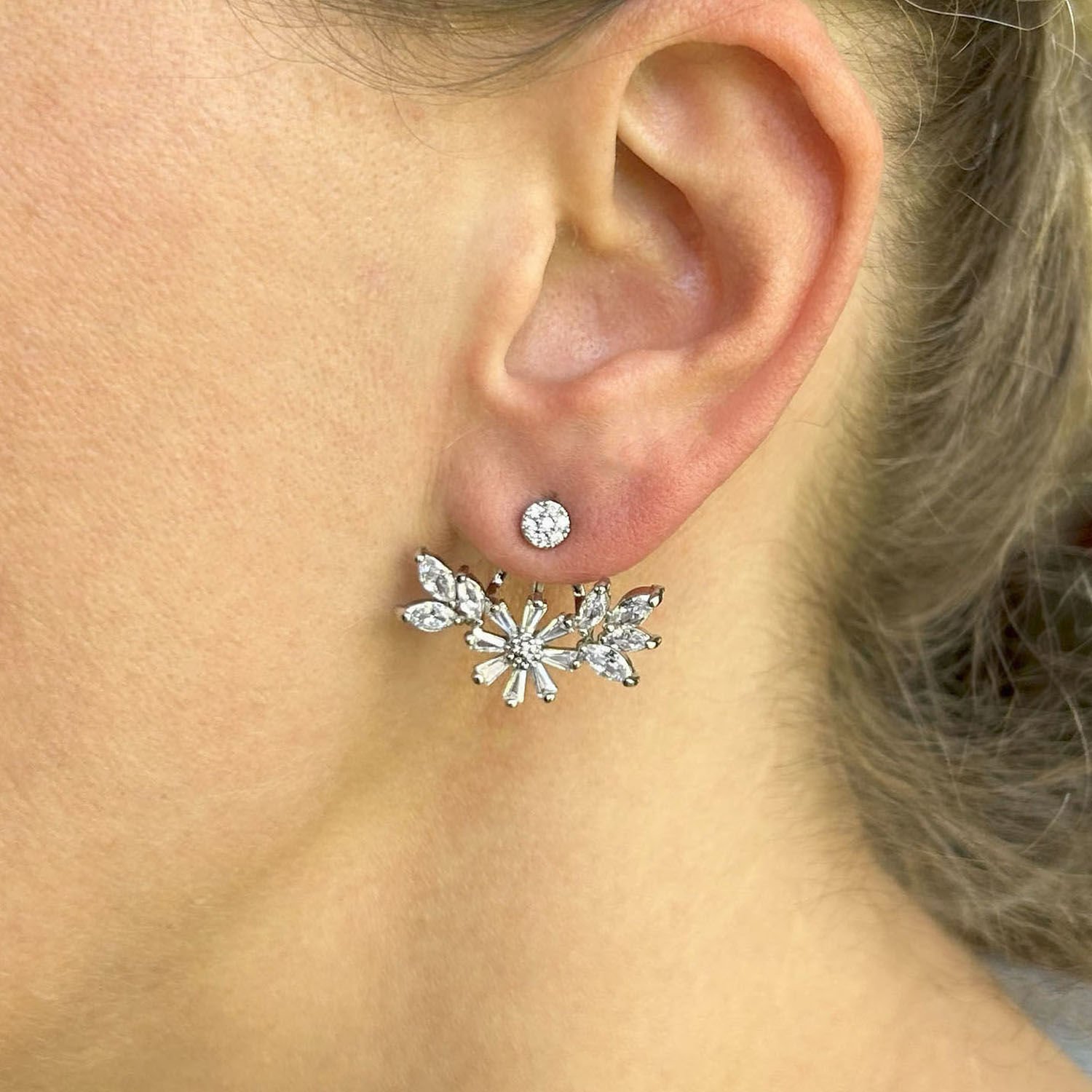 Işıltılı Çiçek Buketi Küpe