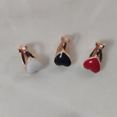 Kalp Mine Klips Küpe