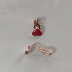 Kalp Mine Klips Küpe