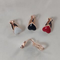Kalp Mine Klips Küpe