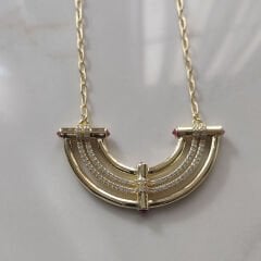 Işıltılı Gökkuşağı Katmanlı Kolye