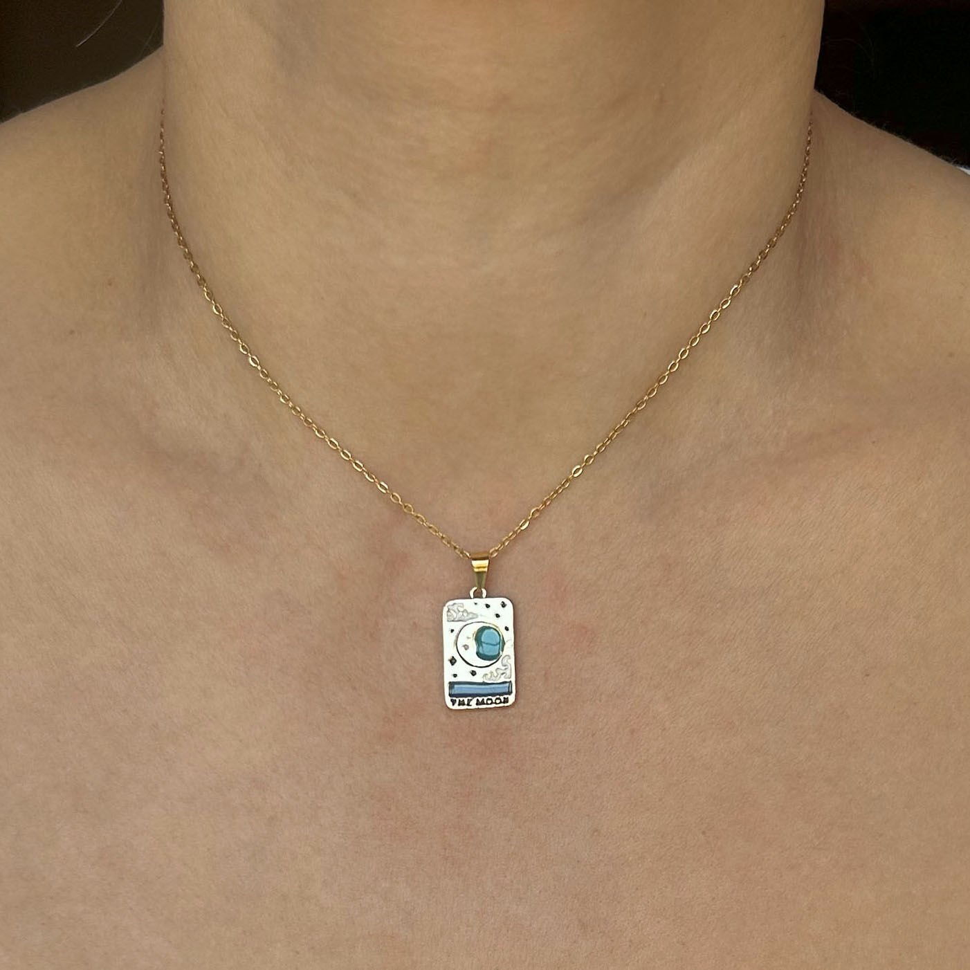 Tarot  ''The Moon'' Kolye