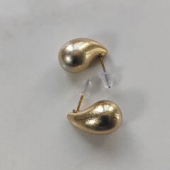 Mat Altın Damla Küpeler (Küçük)