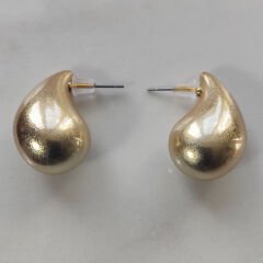 Mat Altın Damla Küpeler (Orta)