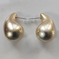 Mat Altın Damla Küpeler (Büyük)