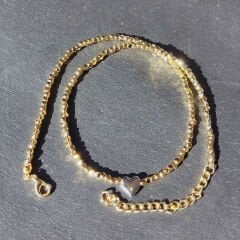 Minik Boncuklu Kalp Kolye