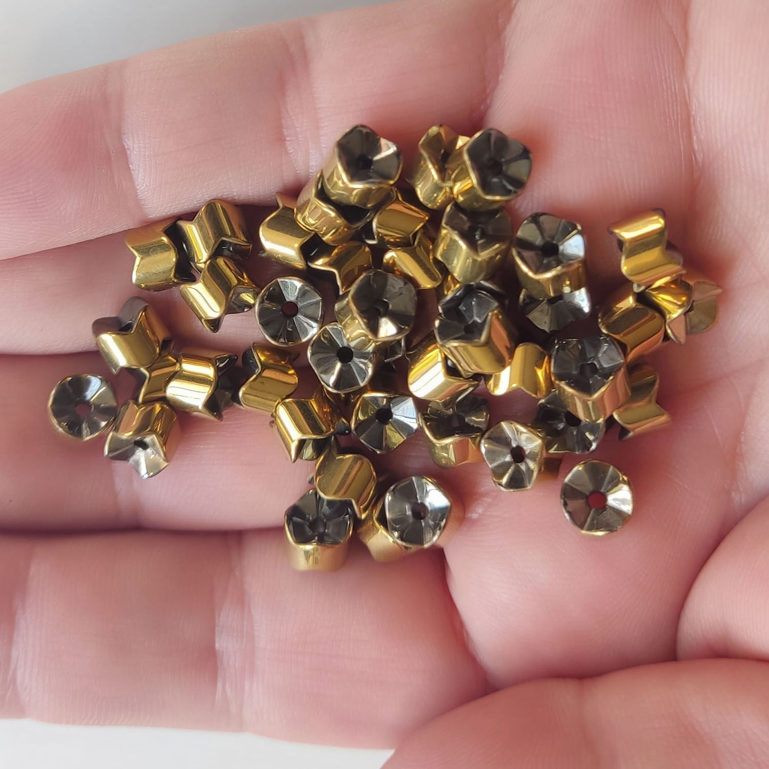 5x6 mm Silindir Hematit Taşı Altın Rengi