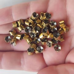 5x6 mm Silindir Hematit Taşı Altın Rengi
