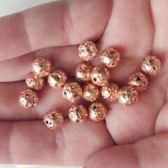 8 mm Hematit Taşı Boncuk Rose