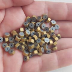 3x5 mm Altıgen Hematit  Altın Rengi MAT