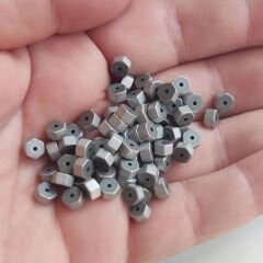 3x5 mm Altıgen Hematit  Krom MAT