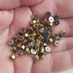 3x5 mm Altıgen Hematit  Altın Rengi
