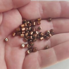 3x4 mm Silindir Hematit Taşı Bronz