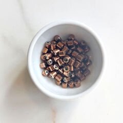3x4 mm Silindir Hematit Taşı Bronz