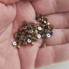 2x4 mm Altıgen Hematit  Altın Rengi