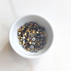 2x4 mm Altıgen Hematit  Altın Rengi