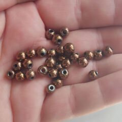 6 mm Hematit Taşı Boncuk Bronz