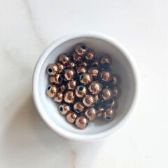 6 mm Hematit Taşı Boncuk Bronz