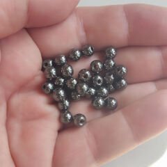 6 mm Hematit Taşı Boncuk Antrasit