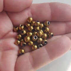 6 mm Hematit Taşı Boncuk Altın Rengi