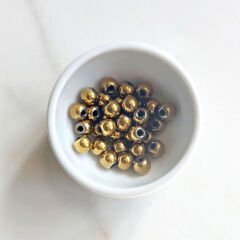 6 mm Hematit Taşı Boncuk Altın Rengi