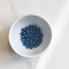 3 mm Hematit Taşı Boncuk Mavi