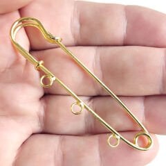7 cm Çengel İğne ( 3 Halkalı) Altın Kaplama
