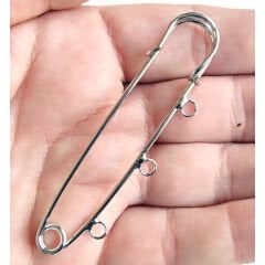 7 cm Çengel İğne ( 3 Halkalı) Gümüş Kaplama