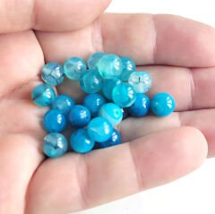 Mavi Tonlu 6 mm Sıkma Akik
