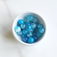 Mavi Tonlu 6 mm Sıkma Akik