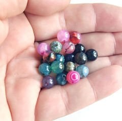 Karışık Tonlu 6 mm Sıkma Akik