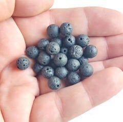 Siyah  6 mm Sıkma Lav Taşı