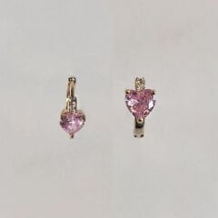 Pembe Taşlı Çocuk Küpe ( Altın Kaplama )