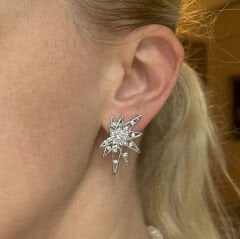 Işıltılı Yıldız Küpe (Gümüş Kaplama )