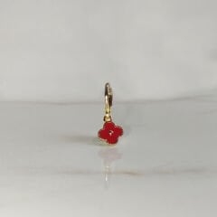 Bordo Mineli Yonca Küpe ( Çocuk Küpe)