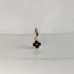 Siyah Mineli Yonca Küpe ( Çocuk Küpe)