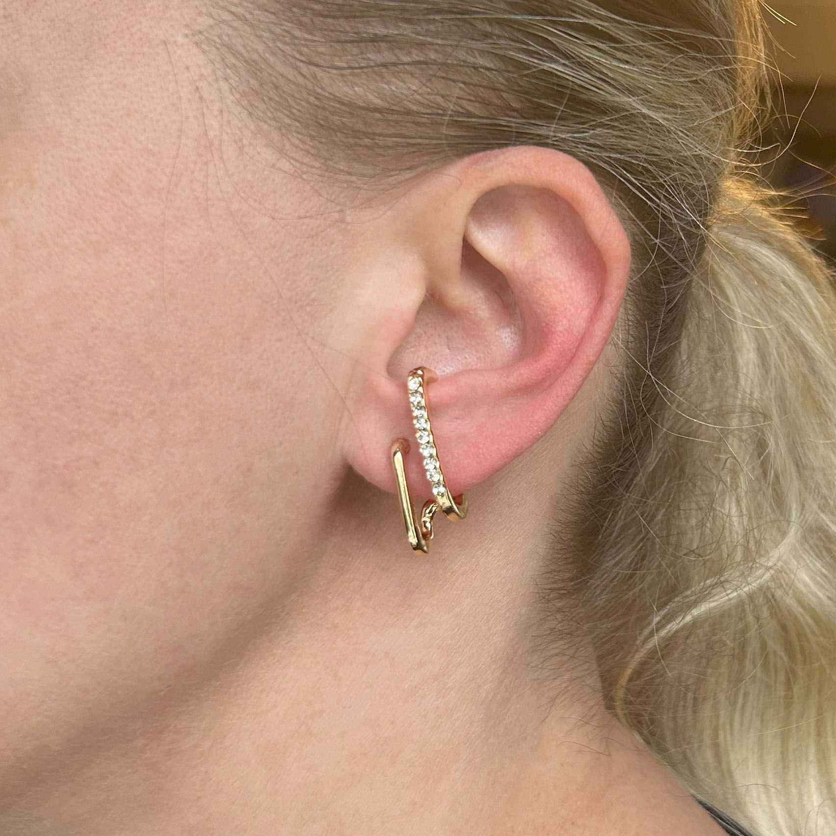 İkili Taşlı Küpe