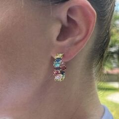 Renkli Taşlı Küpe