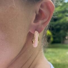 Pembe Yarım Ay Küpe