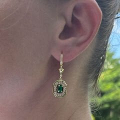 Yeşil Taşlı Serenay Küpe