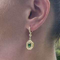 Yeşil Taşlı Serenay Küpe