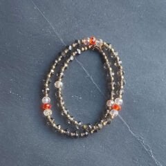 Kristal Boncuk Kolye ( Kahve )